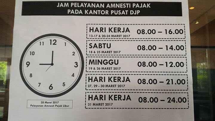 31 Maret, Layanan Amnesti Dibuka Sampai Tengah Malam