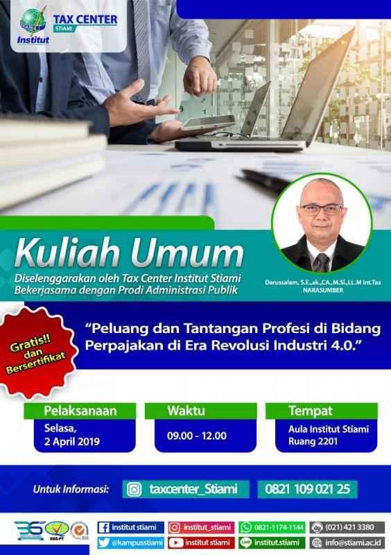 STIAMI Gelar Kuliah Umum Tantangan Profesi Pajak di Era Industri 4.0