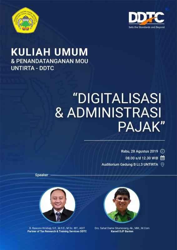 Gandeng DDTC, Untirta Gelar Kuliah Umum Digitalisasi & Pajak