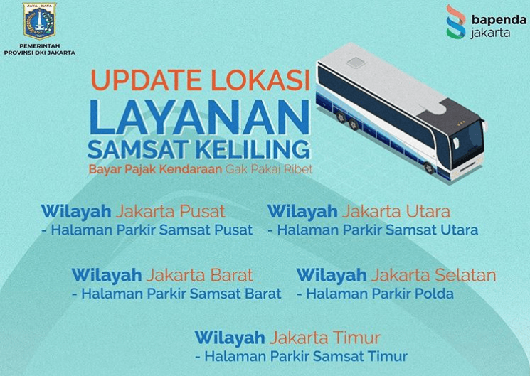 Samsat Keliling Masih Beroperasi, Ini Jadwal dan Tempatnya