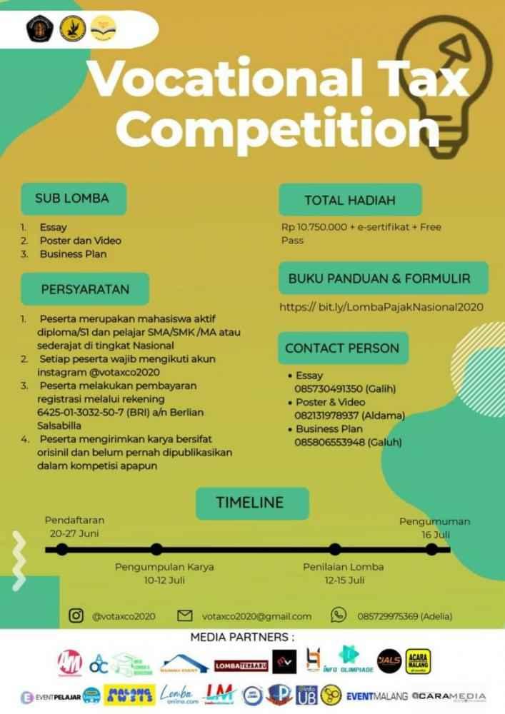 Ada Lomba Esai, Poster, Video Pajak, dan Bussines Plan, Tertarik?