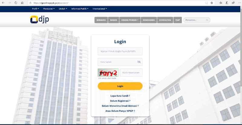 Cara Membuat Akun DJP Online