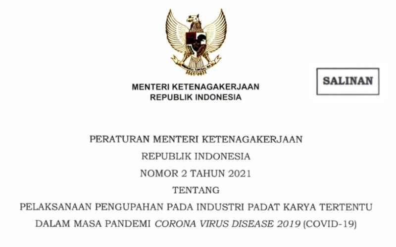 Peraturan Baru Menaker, 5 Industri Ini Boleh Lakukan Penyesuaian Upah