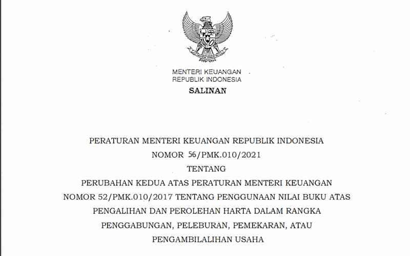 PMK Baru Soal Penggunaan Nilai Buku untuk Pemekaran Usaha