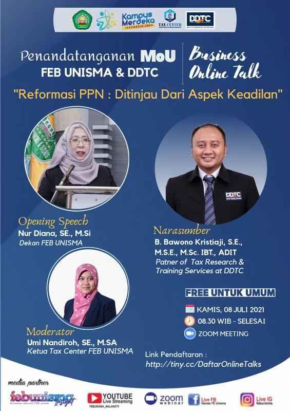 Unisma dan DDTC Gelar Webinar Soal Reformasi PPN, Tertarik?