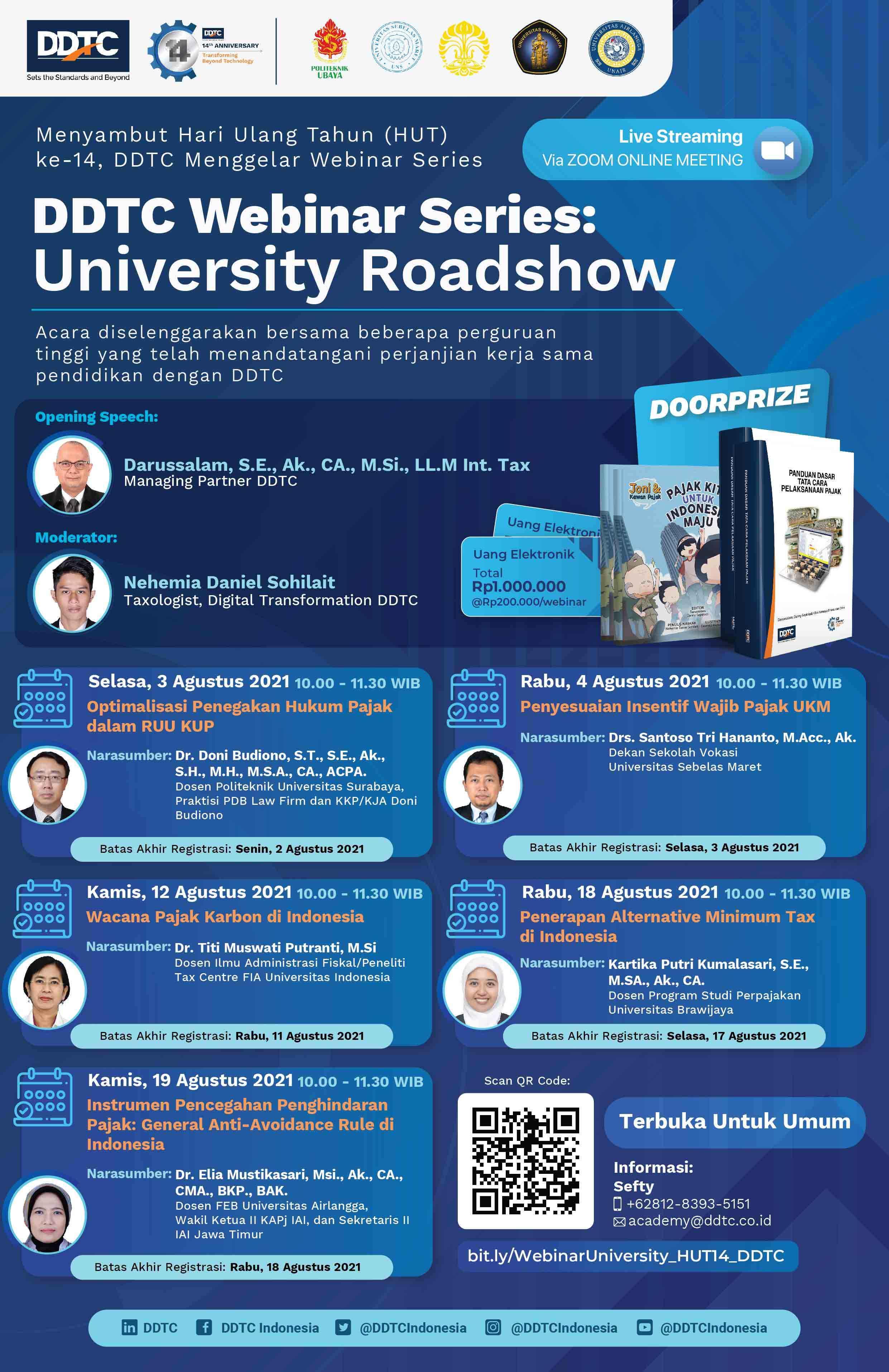 HUT ke-14, DDTC Gelar Webinar Series: University Roadshow, Berminat?