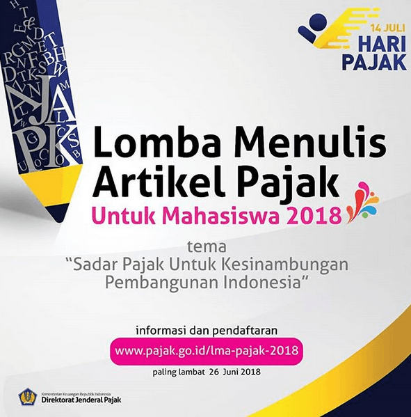 DJP Gelar Lomba Menulis Artikel Pajak