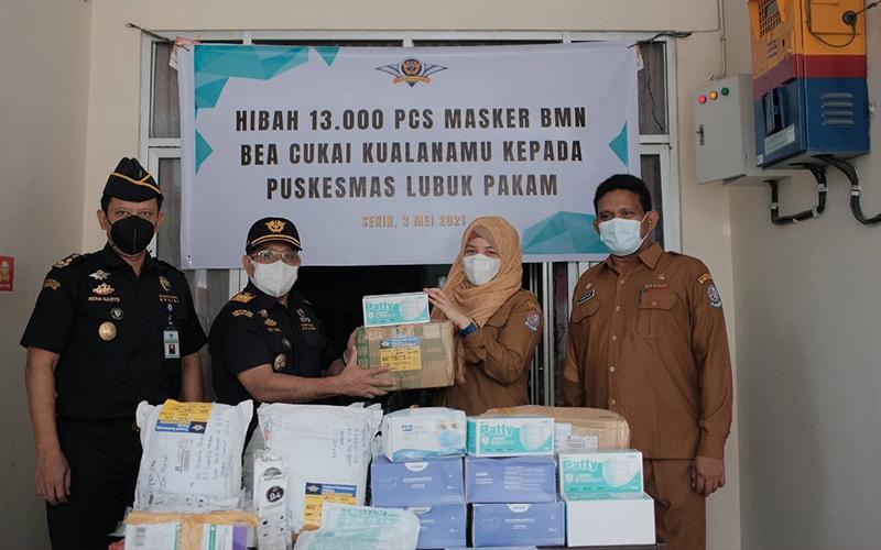 Bea Cukai Hibahkan Belasan Ribu Masker Hasil Tegahan