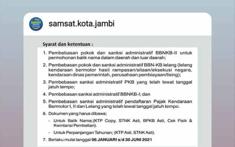 Ayo Diurus! Pemutihan Pajak Kendaraan Tinggal Sebulan