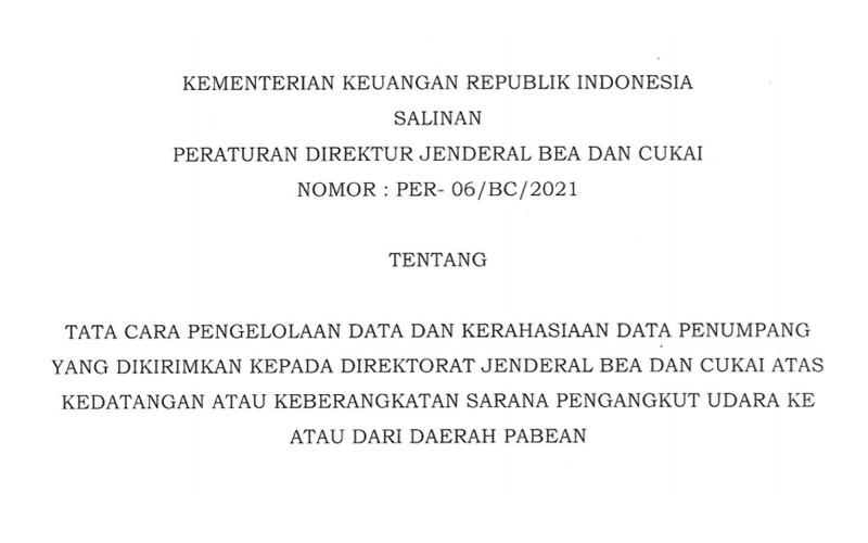 Bea Cukai Rilis Peraturan Baru Soal Kerahasiaan Data Penumpang Pesawat