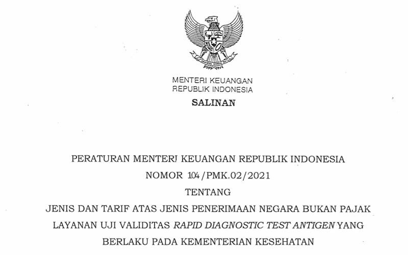 PMK Baru Terbit, Tarif PNBP Uji Validitas Rapid Test Antigen Bisa 0%