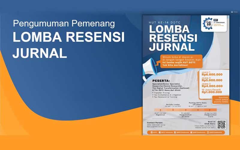 Ini Pemenang Lomba Resensi Jurnal DDTC Berhadiah Rp25 Juta